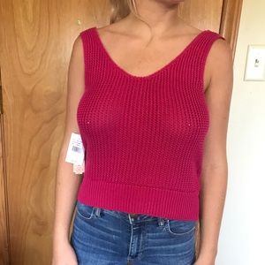 Women’s pink GB sweater tank top